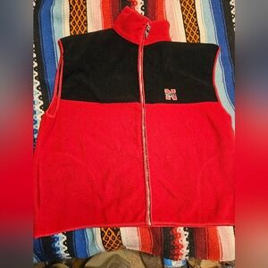Mens University Of Nebraska Fleece Full Zip Sweater Vest